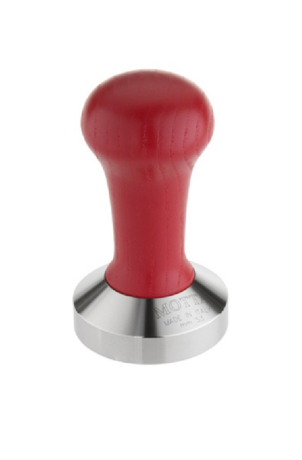 BOIS Tamper plat base alu et manche rouge D.53 mm