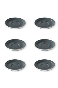 Set x 6 soucoupes porcelaine 110mm Gris
