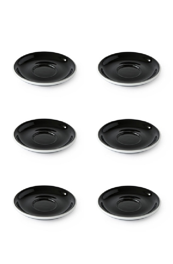 Set x 6 soucoupes porcelaine 110mm Noir