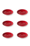 Set x 6 soucoupes porcelaine 110mm Rouge