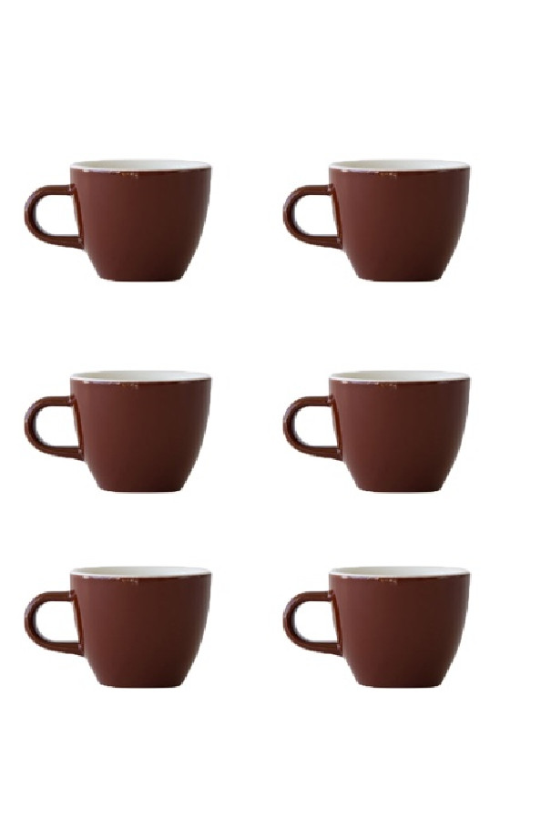 Set x 6 DEMITASSE tasse porcelaine 70ml Marron