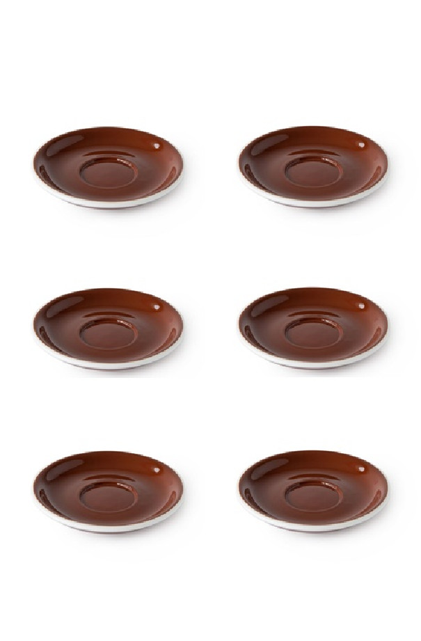 Set x 6 soucoupes porcelaine 110mm Marron