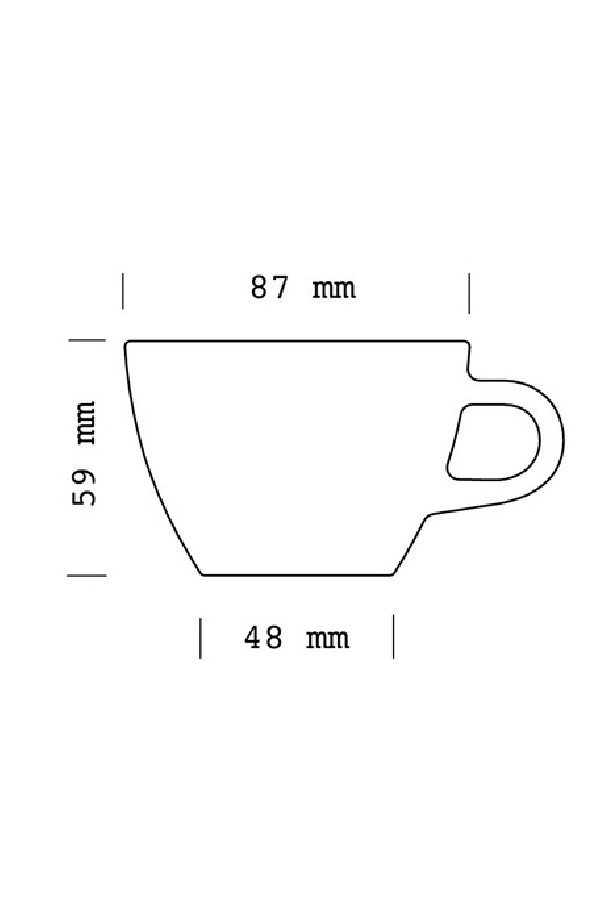 Set x 6 FLAT WHITE tasse porcelaine 150ml Blanc