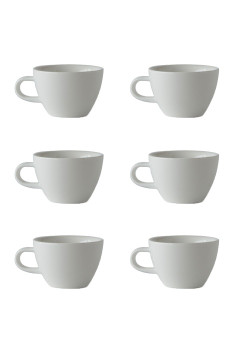 Set x 6 FLAT WHITE tasse porcelaine 150ml Blanc