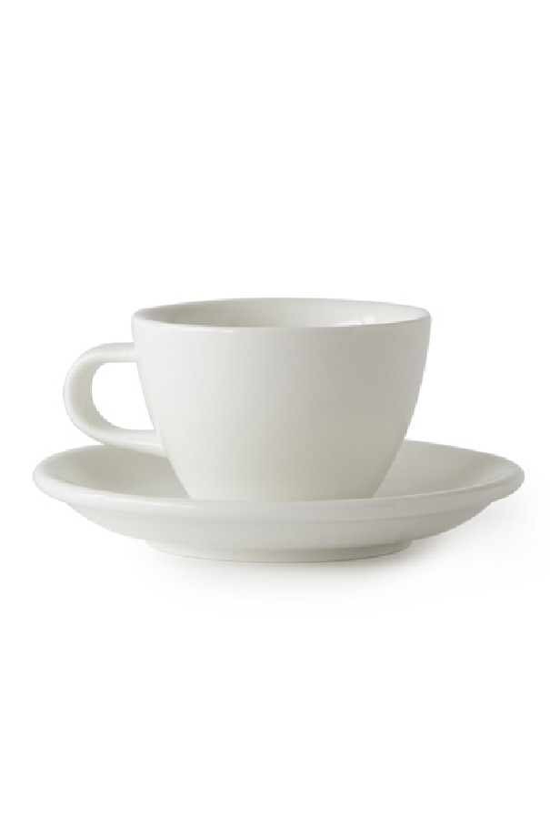 Set x 6 FLAT WHITE tasse porcelaine 150ml Blanc