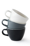 Set x 6 FLAT WHITE tasse porcelaine 150ml Gris
