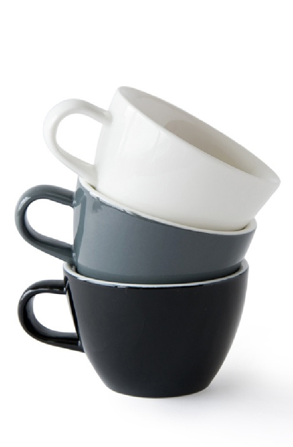 Set x 6 FLAT WHITE tasse porcelaine 150ml Gris Set x 6 FLAT WHITE tasse porcelaine 150ml Gris
