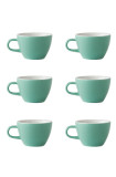 Set x 6 FLAT WHITE tasse porcelaine 150ml Vert