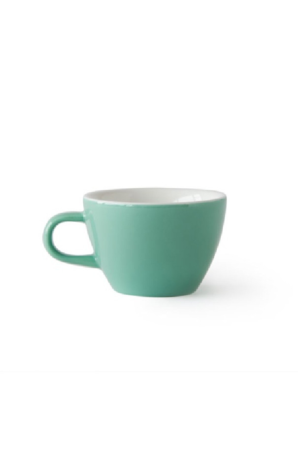 Set x 6 FLAT WHITE tasse porcelaine 150ml Vert