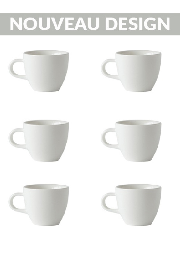 Set x 6 DEMITASSE tasse porcelaine 70ml Blanc