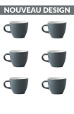 Set x 6 DEMITASSE tasse porcelaine 70ml Gris