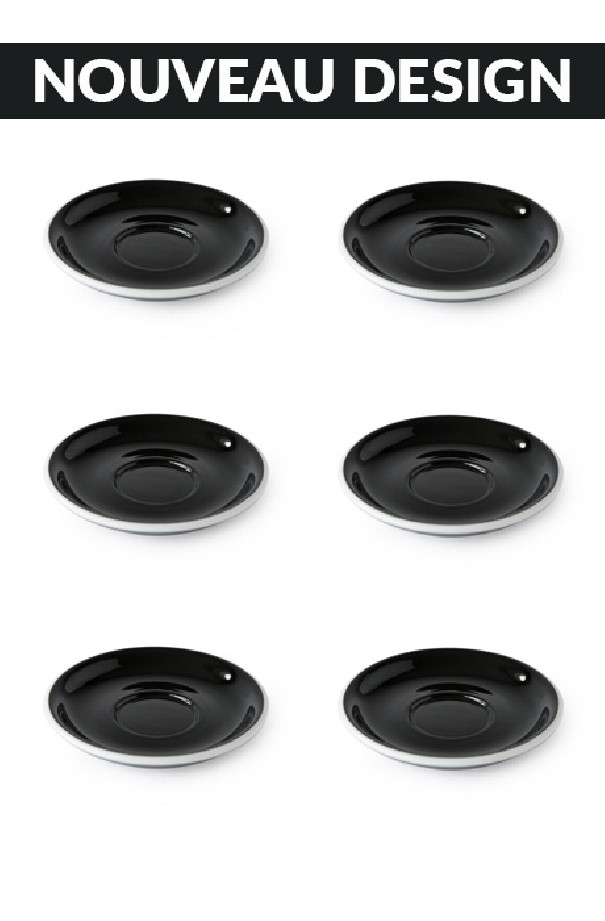 Set x 6 soucoupes porcelaine 110mm Noir Set x 6 soucoupes porcelaine 110mm Noir