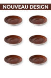Set x 6 soucoupes porcelaine 110mm Marron