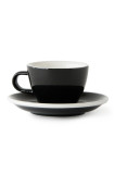 Set x 6 FLAT WHITE tasse porcelaine 150ml Noir