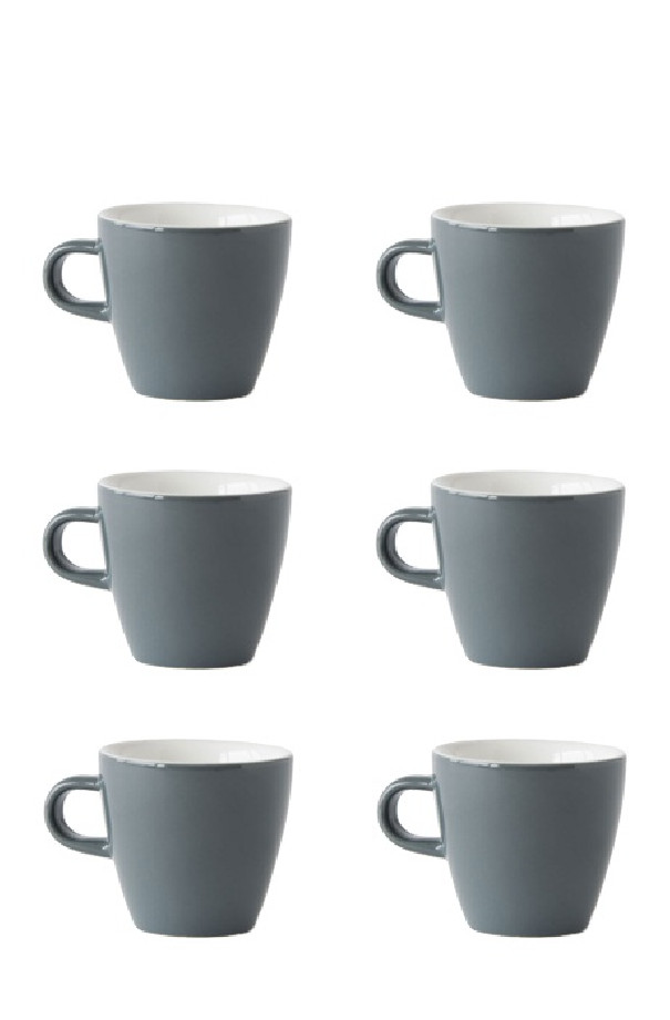 Set x 6 TULIP tasse porcelaine 170ml Gris