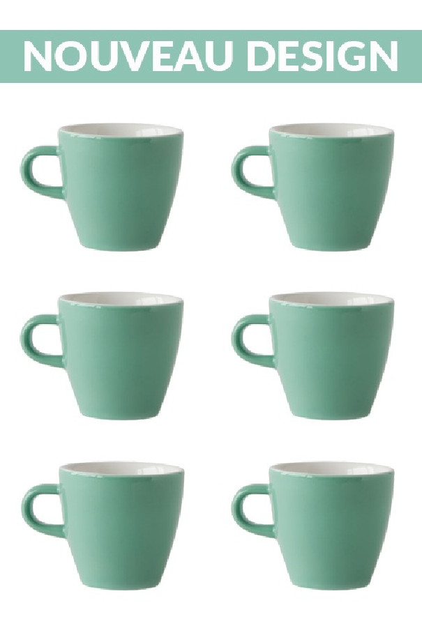 Set x 6 TULIP tasse porcelaine 170ml Vert