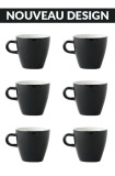 Set x 6 TULIP tasse porcelaine 170ml Noir