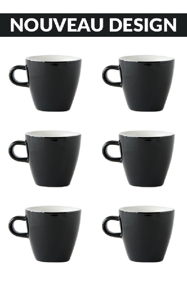 Set x 6 TULIP tasse porcelaine 170ml Noir