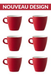 Set x 6 TULIP tasse porcelaine 170ml Rouge