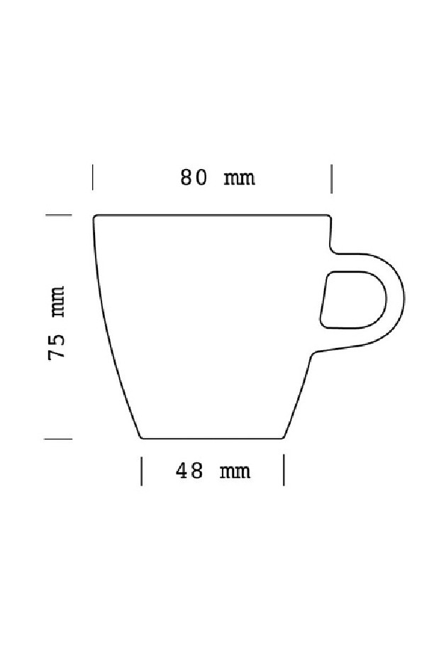 Set x 6 TULIP tasse porcelaine 170ml Marron Set x 6 TULIP tasse porcelaine 170ml Marron