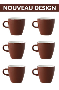 Set x 6 TULIP tasse porcelaine 170ml Marron