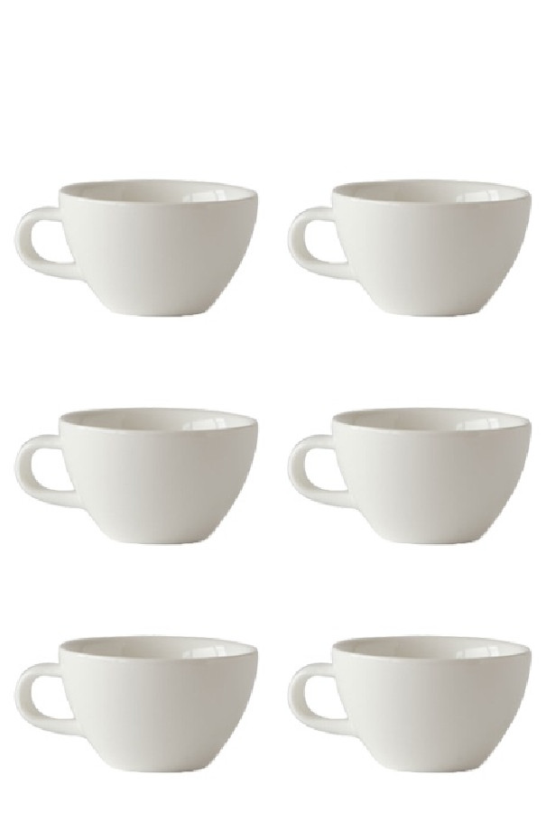 Set x 6 CAPPUCCINO CUP tasse porcelaine 190ml Blanc
