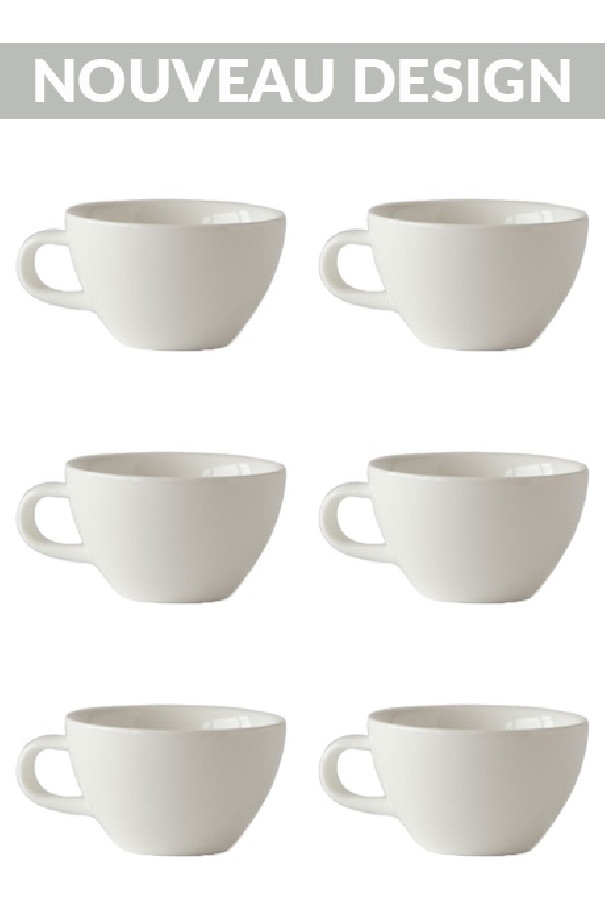 Set x 6 CAPPUCCINO CUP tasse porcelaine 190ml Blanc