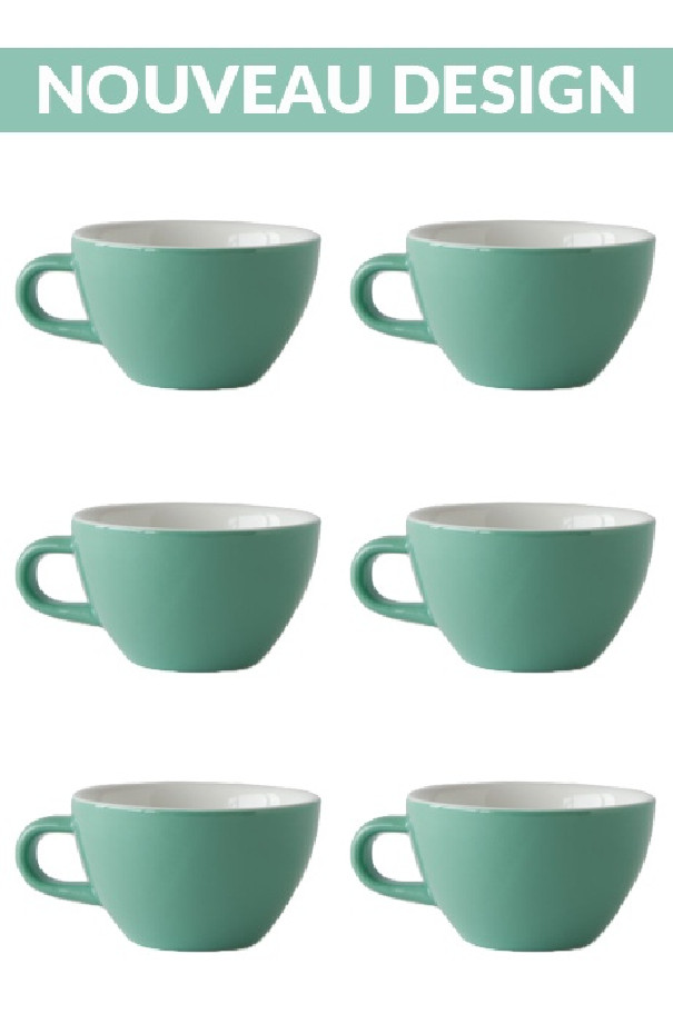 Set x 6 CAPPUCCINO tasse porcelaine 190ml Vert Set x 6 CAPPUCCINO tasse porcelaine 190ml Vert