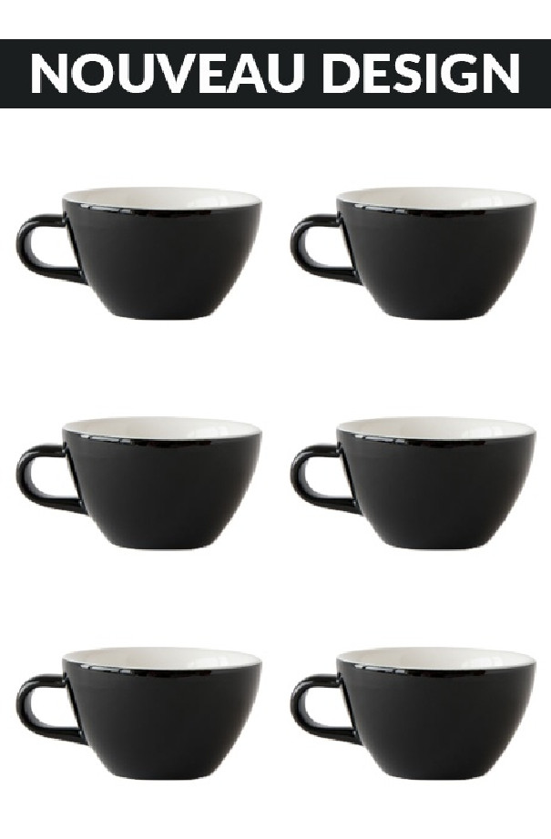Set x 6 CAPPUCCINO tasse porcelaine 190ml Noir Set x 6 CAPPUCCINO tasse porcelaine 190ml Noir