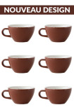 Set x 6 CAPPUCCINO tasse porcelaine 190ml Marron