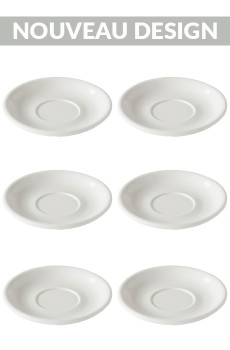 Set x 6 soucoupes porcelaine 150mm Blanc