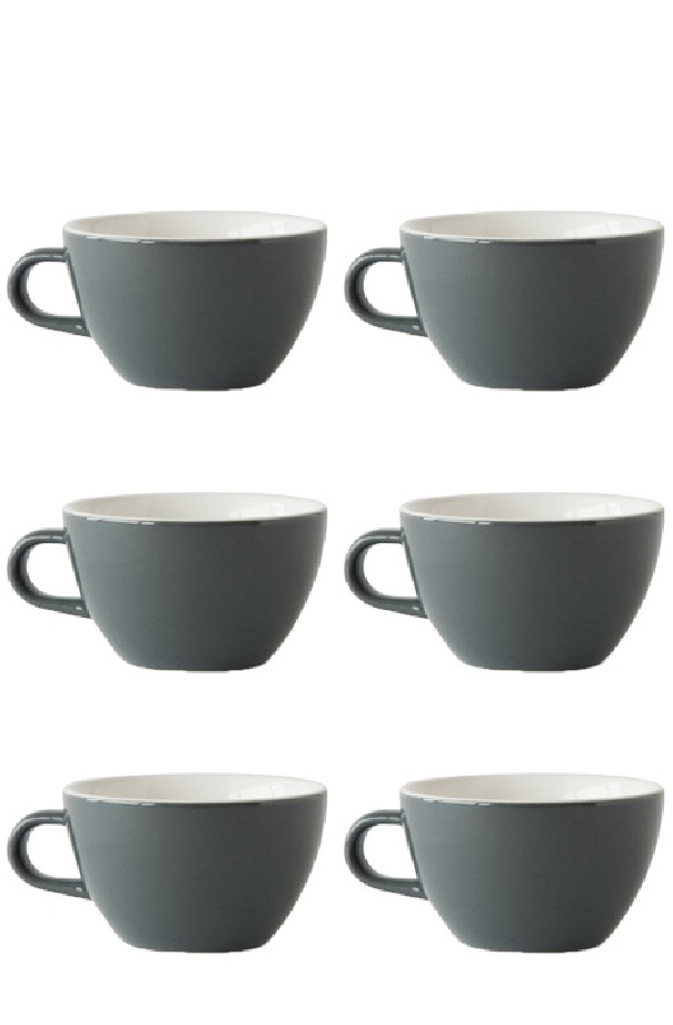 Set x 6 LATTE tasse porcelaine 280ml Gris Set x 6 LATTE tasse porcelaine 280ml Gris