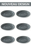 Set x 6 soucoupes porcelaine 150mm Gris