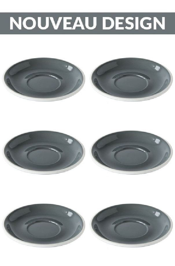 Set x 6 soucoupes porcelaine 150mm Gris