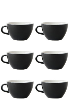 Set x 6 LATTE tasse porcelaine 280ml Noir