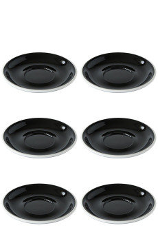 Set x 6 soucoupes porcelaine 150mm Noir