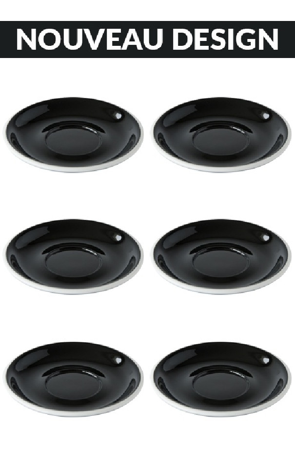 Set x 6 soucoupes porcelaine 150mm Noir