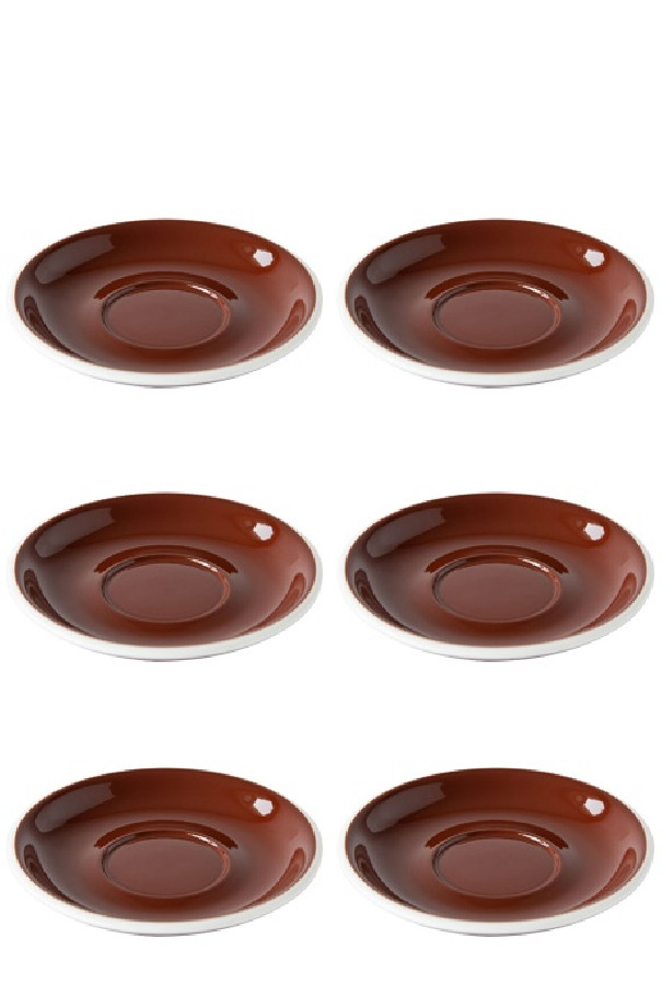 Set x 6 soucoupes porcelaine 150mm Marron