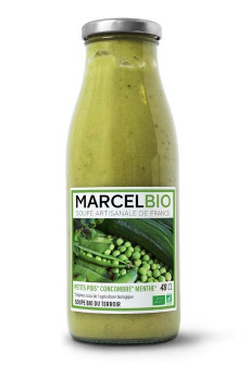 Soupe Petit pois Concombre Menthe bouteille verre 12 x 480ml BIO