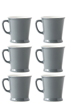 Set x 6 MUG porcelaine 230ml Gris