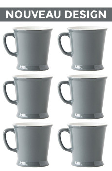 Set x 6 MUG porcelaine 230ml Gris