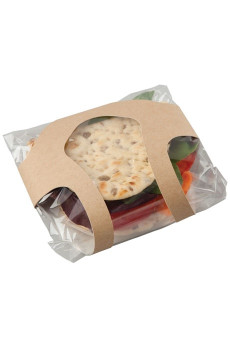 CLASP CLIP BAGEL étui kraft avec film pour bagel x500 CLASP CLIP BAGEL étui kraft avec film pour bagel x500