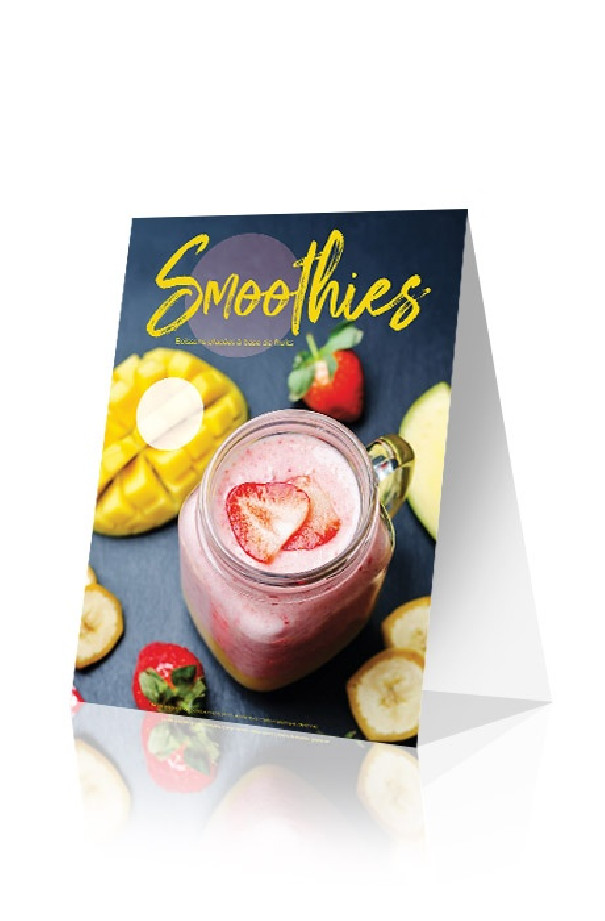 Lot de 10 chevalets de table Smoothie recto/verso A6 10,5 x 14,8 cm