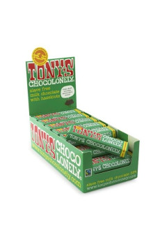 Tony's barre chocolat lait noisette présentoir 35x47g Tony's barre chocolat lait noisette présentoir 35x47g
