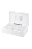 KUSMI TEA Coffret en bois laqué blanc 6 références