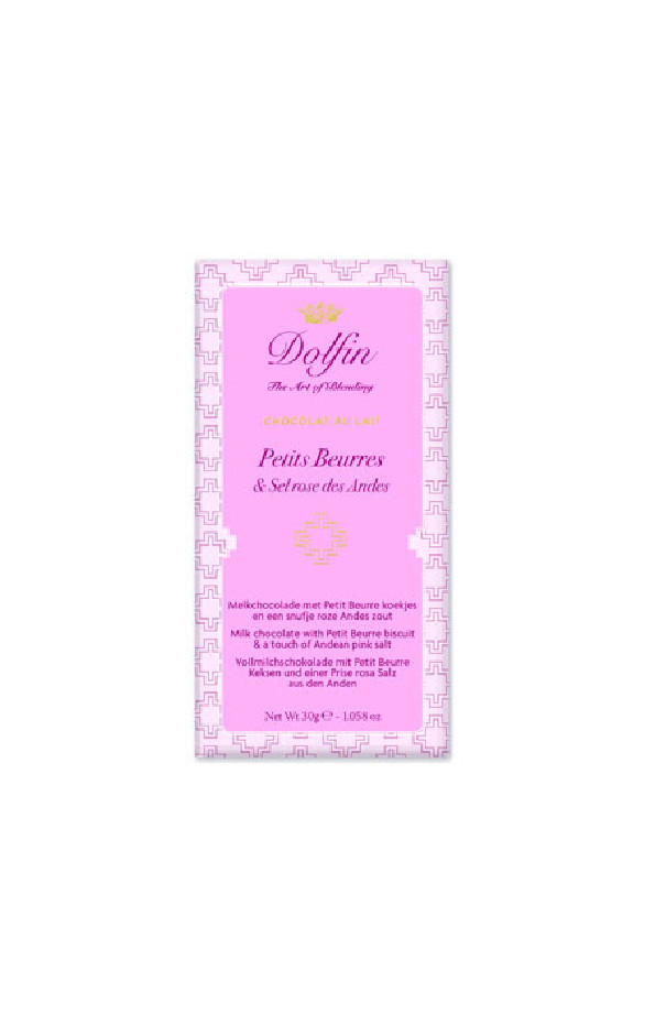 DOLFIN Chocolat au lait Petits Beurres et Sel Rose présentoir 25x30g