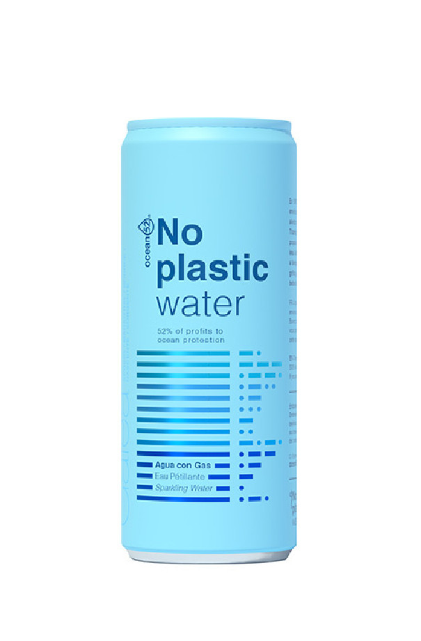 No Plastic Water eau minérale pétillante canette 24x330ml 