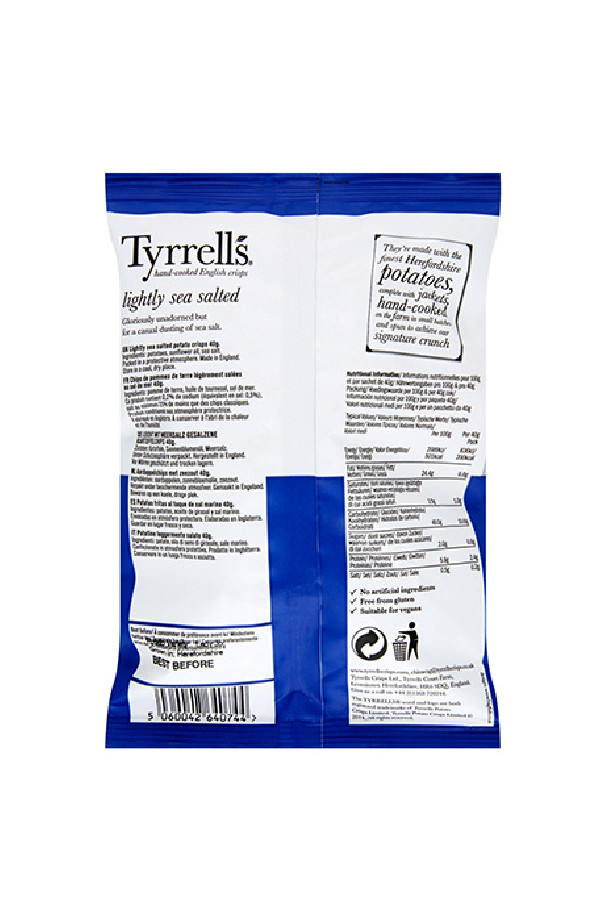 TYRRELLS - CHIPS LEGEREMENT SALE 40G x18