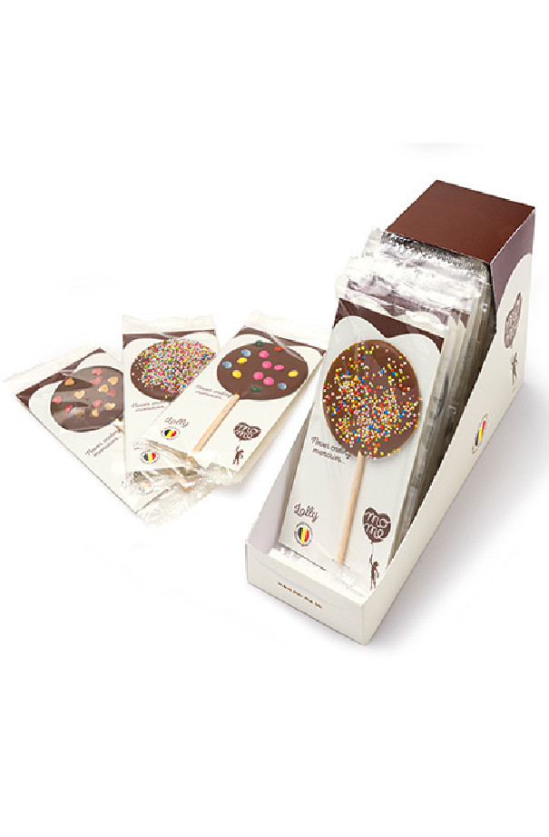 MOME - LOLLY SUCETTE CHOCOLAT LAIT MIX TOPPING 30G x24