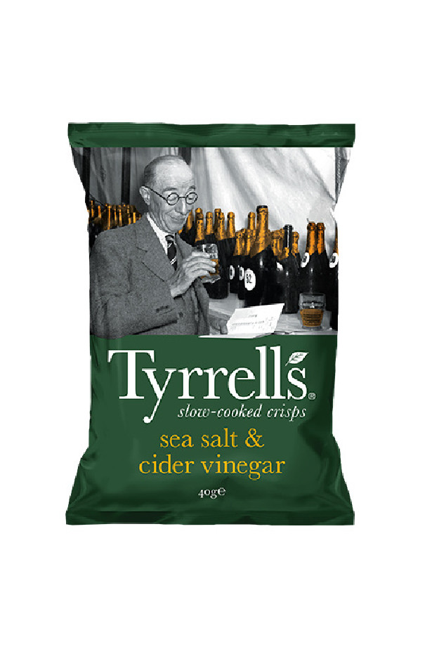 TYRRELLS - CHIPS VINAIGRE DE CIDRE 40G x18